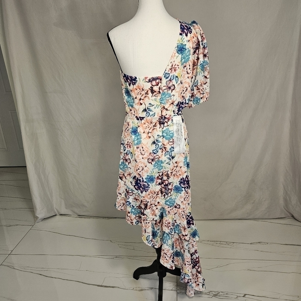 NWT✨️BCBGMAXAZRIA Women' Special Events| Fleur Asymmetrical Dress Gardenia Sz 12 - Picture 8 of 16